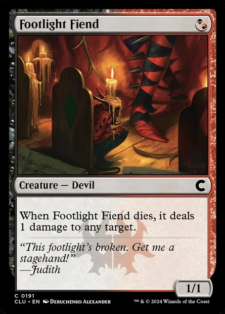 Footlight Fiend, Magic card CLU 191 — Ravnica: Clue Edition set