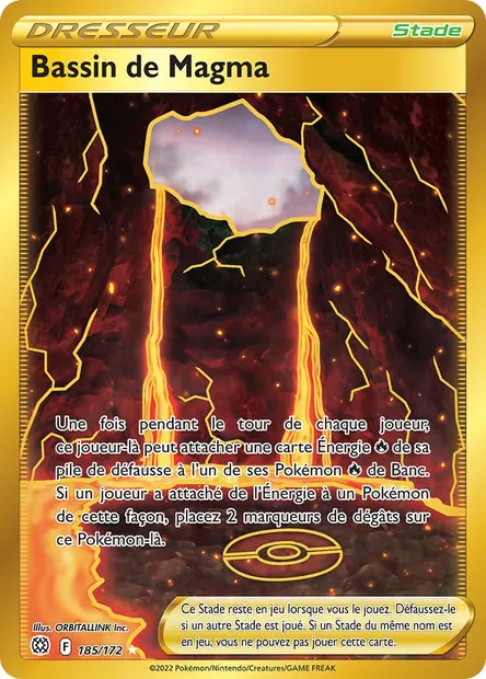 Bassin de Magma, carte Pokémon BRS 185 — extension Stars Étincelantes