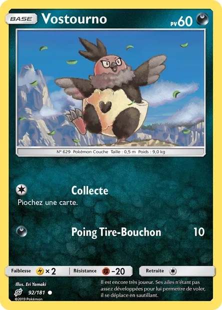 Vostourno, carte Pokémon TEU 92 — extension Duo de Choc