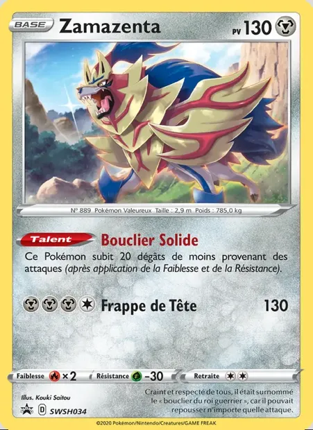 Zamazenta, carte Pokémon SWSH 034 — extension Promo SWSH
