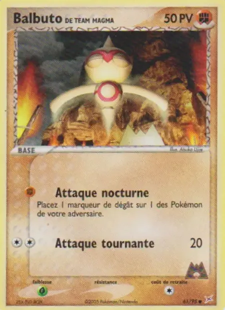 Balbuto de Team Magma, carte Pokémon MA 61 — extension EX Team Magma vs Team Aqua