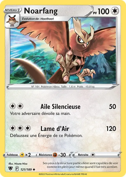 Noarfang, carte Pokémon ASR 121 — extension Astres Radieux