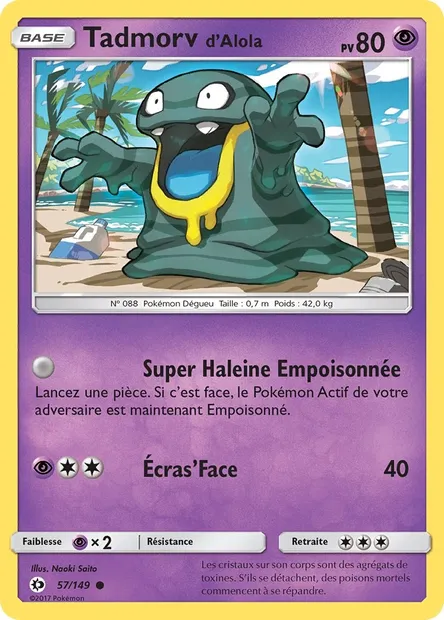 Tadmorv d’Alola, carte Pokémon SUM 57 — extension Soleil et Lune
