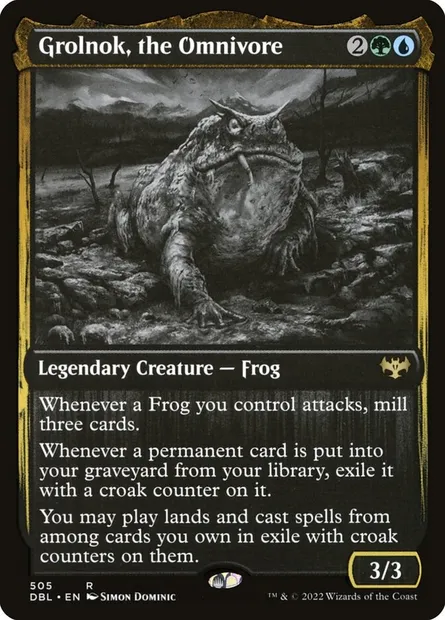 Grolnok, l'omnivore, carte Magic DBL 505 — extension Innistrad : Double Programme