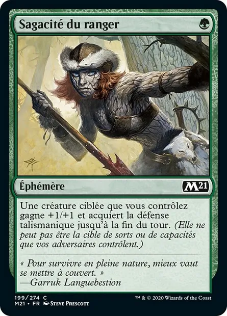 Sagacité du ranger, carte Magic M21 199 — extension Core Set 2021
