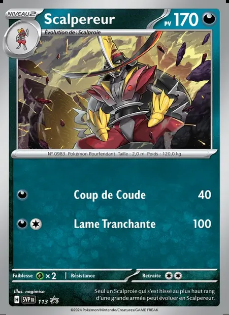 Scalpereur, carte Pokémon PR-SV 113 — extension SVP Black Star Promos