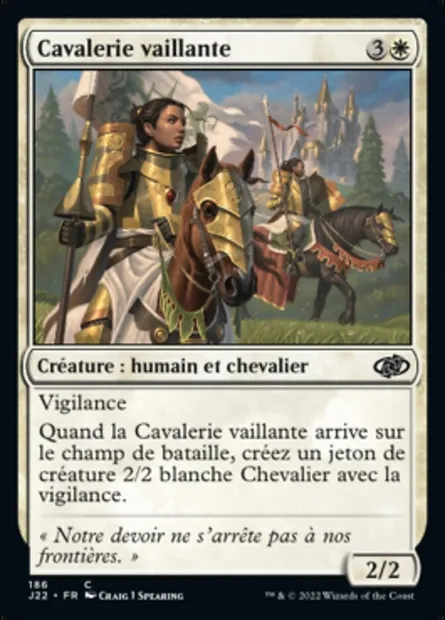 Cavalerie vaillante, carte Magic J22 186 — extension Jumpstart 2022