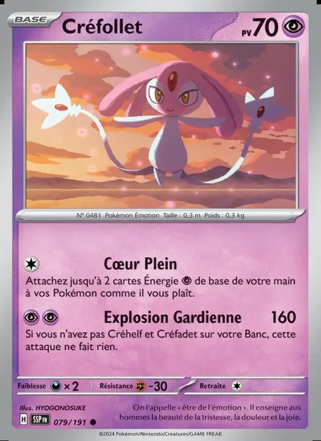 Créfollet, carte Pokémon SSP 079 — extension Étincelles Déferlantes
