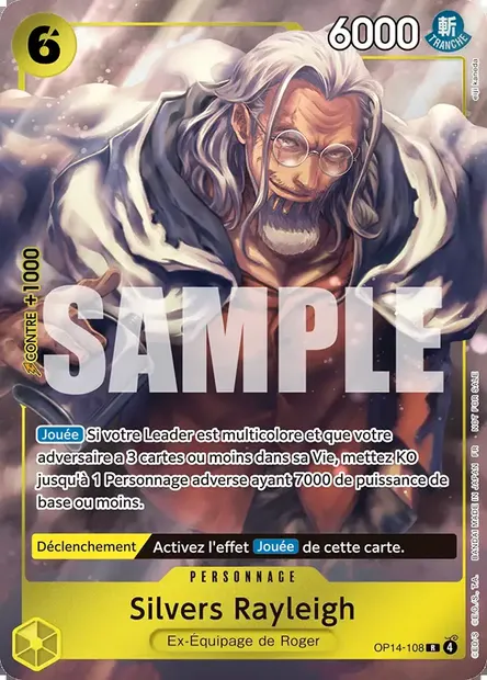 Silvers Rayleigh, carte One Piece OP14-108 — extension LES SEPT DE LA MER D'AZUR