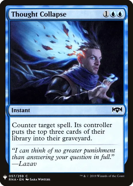 Thought Collapse, Magic card PLST RNA-57 — The List set