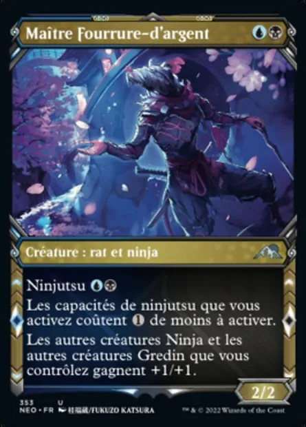 Maître Fourrure-d'argent, carte Magic NEO 353 — extension Kamigawa: La Dynastie Néon