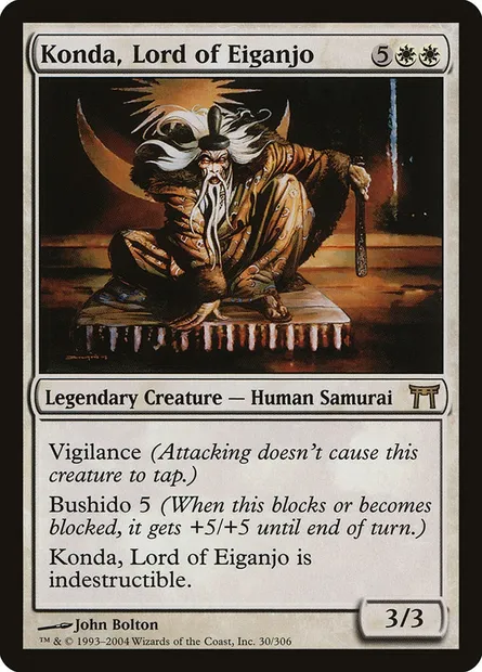 Konda, seigneur d'Eiganjo, carte Magic CHK 30 — extension Guerriers de Kamigawa