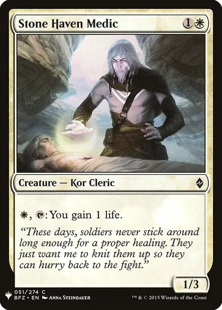 Stone Haven Medic, Magic card PLST BFZ-51 — The List set