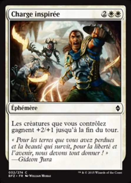 Charge inspirée, carte Magic BFZ 32 — extension La bataille de Zendikar