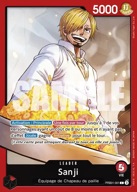 Sanji, carte One Piece PRB01-001 — extension ONE PIECE CARD THE BEST