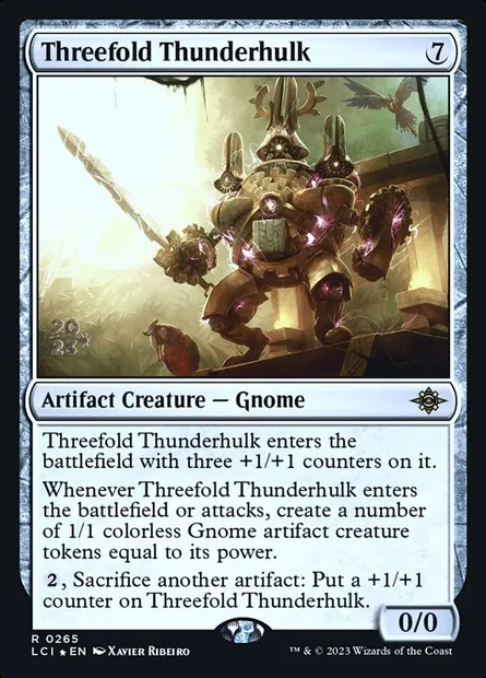 Threefold Thunderhulk, Magic card PLCI 265s — The Lost Caverns of Ixalan Promos set