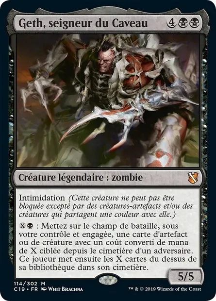 Geth, seigneur du Caveau, carte Magic C19 114 — extension Commander 2019