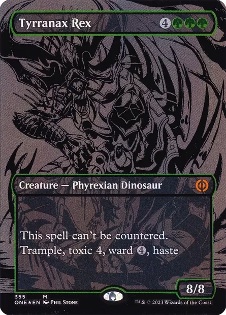 Tyrranax rex, carte Magic ONE 355 — extension Tous Phyrexians