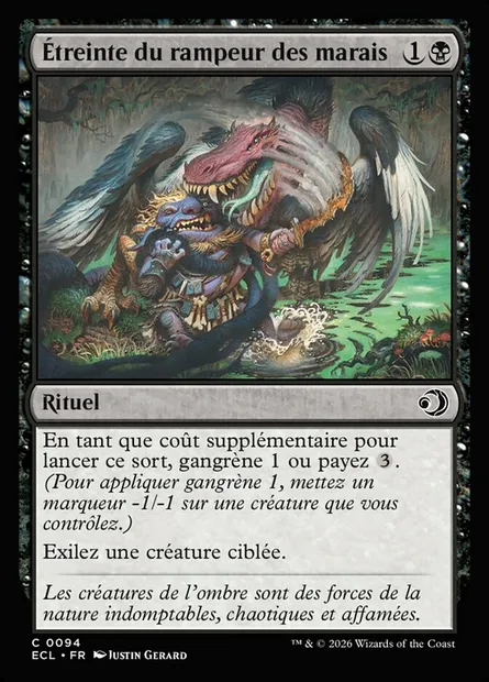 Étreinte du rampeur des marais, carte Magic ECL 94 — extension Lorwyn Eclipsed