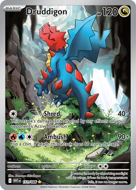Druddigon, Pokémon card WHT 151 — White Flare set