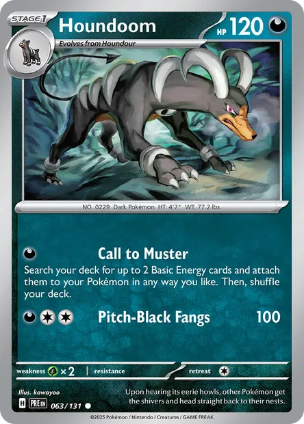 Houndoom, Pokémon card PRE 063 — Prismatic Evolutions set