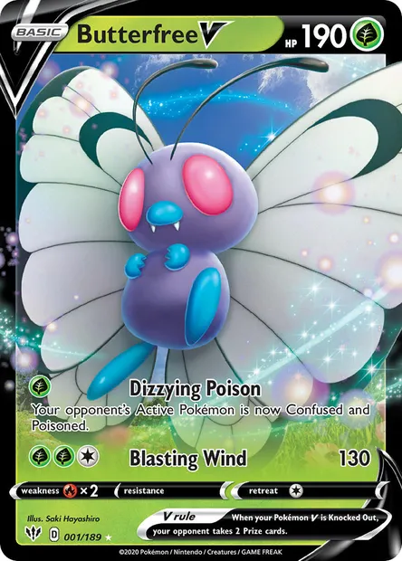 Butterfree V, Pokémon card DAA 1 — Darkness Ablaze set