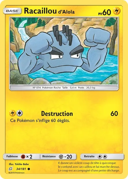 Racaillou d’Alola, carte Pokémon TEU 34 — extension Duo de Choc