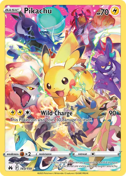 Pikachu, Pokémon card CRZ 160 — Crown Zenith set