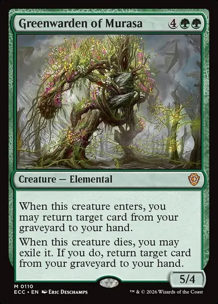 Greenwarden of Murasa, Magic card ECC 110 — Lorwyn Eclipsed Commander set