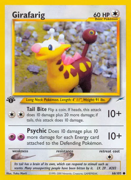 Girafarig, Pokémon card NDE 66 — Neo Destiny set