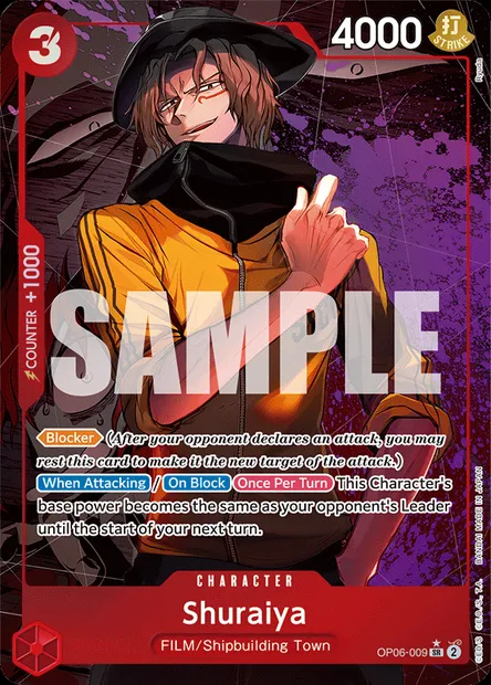 Shuraiya, One Piece card OP06-009 — WINGS OF THE CAPTAIN set