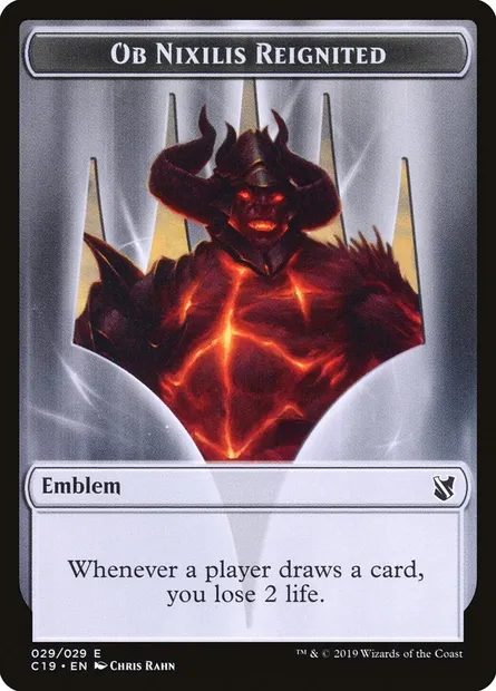 Ob Nixilis Reignited Emblem, Magic card TC19 29 — Commander 2019 Tokens set