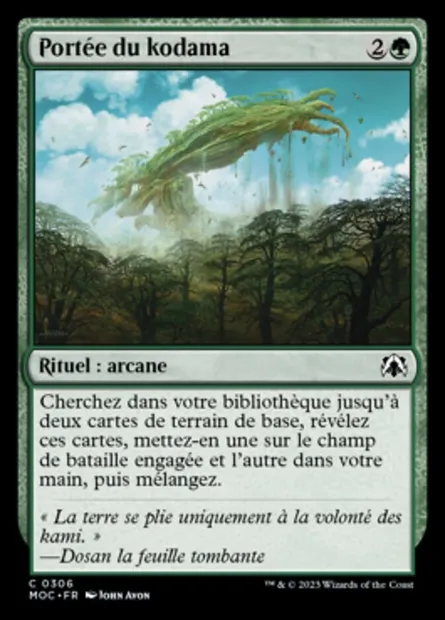 Portée du kodama, carte Magic MOC 306 — extension March of the Machine Commander