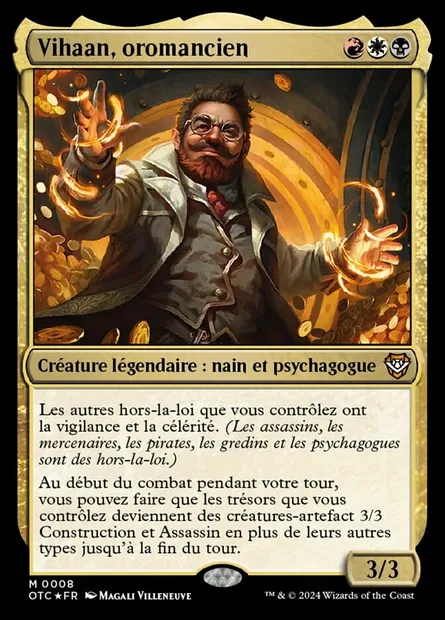 Vihaan, oromancien, carte Magic OTC 8 — extension Outlaws of Thunder Junction Commander