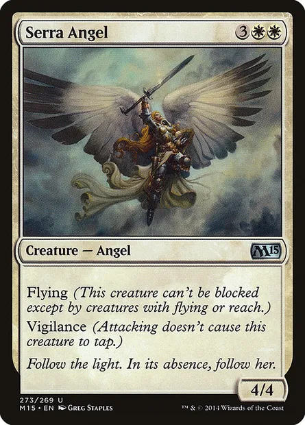 Serra Angel, Magic card M15 273 — Magic 2015 set