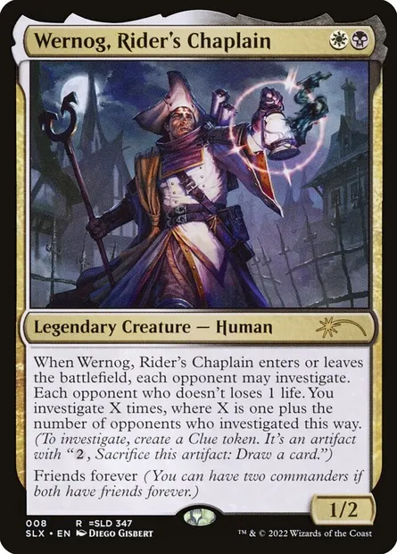 Wernog, Rider's Chaplain, Magic card SLX 8 — Universes Within set