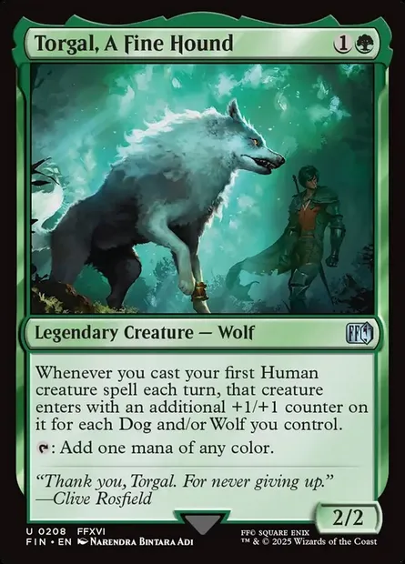 Torgal, A Fine Hound, Magic card FIN 208 — Final Fantasy set