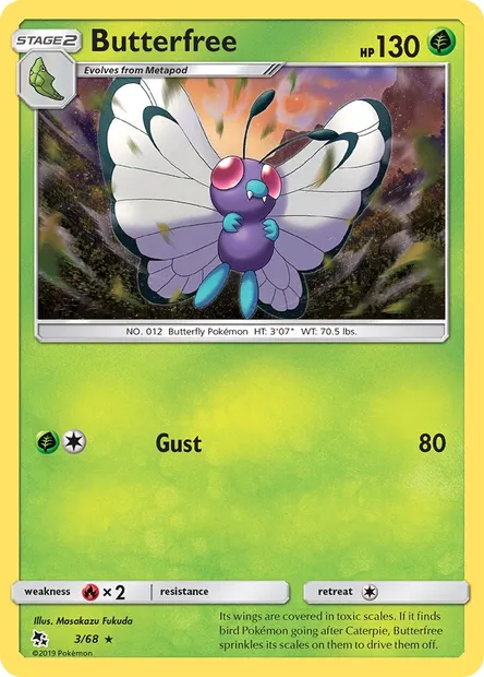 Butterfree, Pokémon card HIF 3 — Hidden Fates set