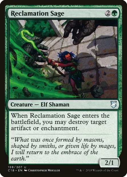 Reclamation Sage, Magic card C18 159 — Commander 2018 set