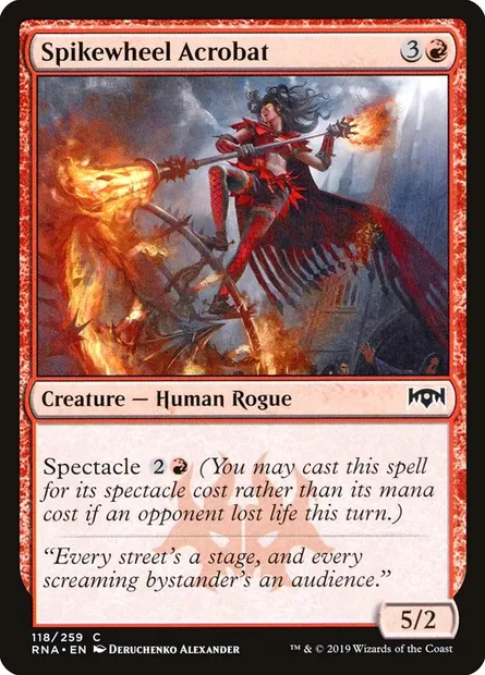 Spikewheel Acrobat, Magic card RNA 118 — Ravnica Allegiance set