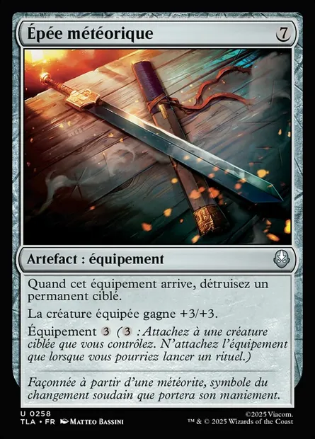 Épée météorique, carte Magic TLA 258 — extension Avatar: The Last Airbender
