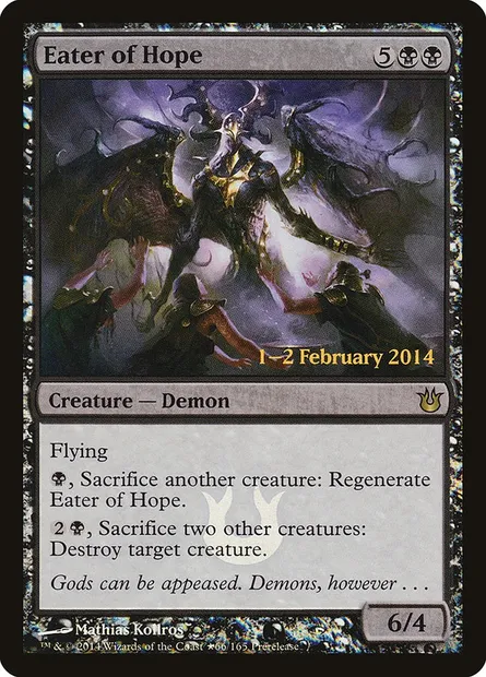 Dévoreur d'espoir, carte Magic PBNG 66★ — extension Born of the Gods Promos