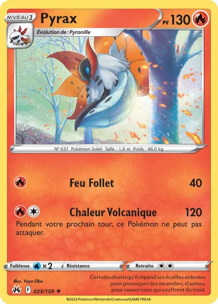Pyrax, carte Pokémon CRZ 025 — extension Zénith Suprême