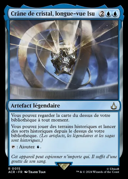 Crâne de cristal, longue-vue Isu, carte Magic ACR 15 — extension Assassin's Creed