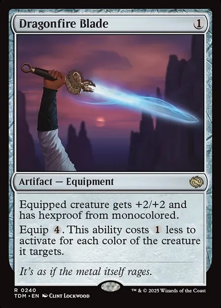 Dragonfire Blade, Magic card TDM 240 — Tarkir: Dragonstorm set