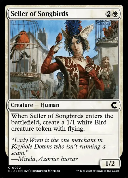 Marchande de passereaux, carte Magic CLU 72 — extension Ravnica: Clue Edition
