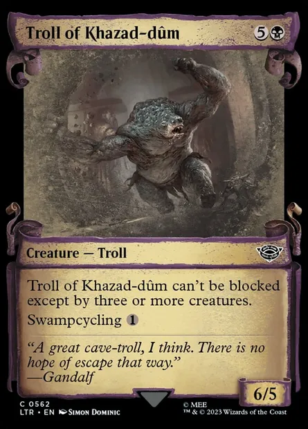 Troll of Khazad-dûm, Magic card LTR 562 — The Lord of the Rings: Tales of Middle-earth set
