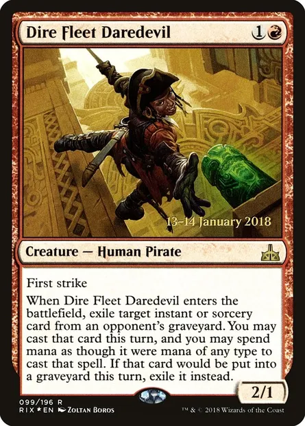 Dire Fleet Daredevil, Magic card PRIX 99s — Rivals of Ixalan Promos set