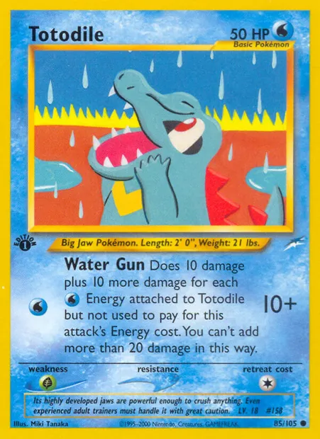 Totodile, Pokémon card NDE 85 — Neo Destiny set
