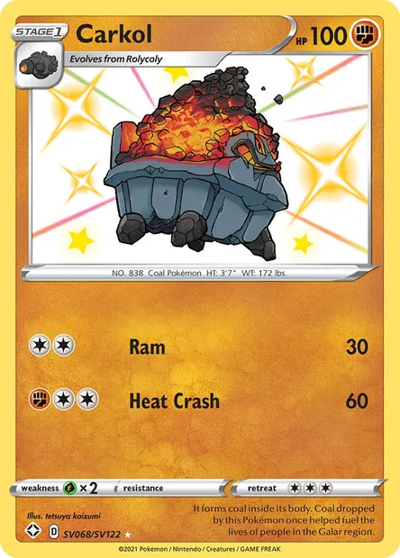 Carkol, Pokémon card SHF SV068 — Shining Fates set
